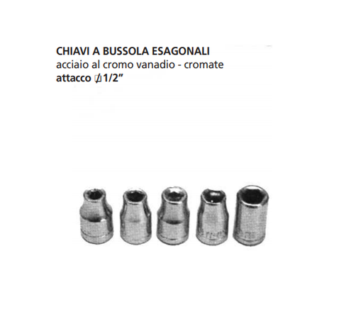 ORECA-CHIAVE A BUSSOLA ESAGONALE ATTACCO 1/2" mm 26 CROMO VANADIO