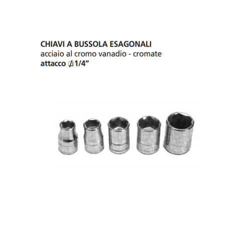 ORECA-CHIAVE A BUSSOLA ESAGONALE ATTACCO 1/4 mm 13 CROMO VANADIO