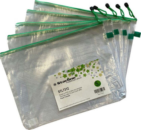 Busta a rete con cerniera verde - PVC - 31 2x41 2 cm - trasparente - Starline [multipack] 5 pezzi Commercio Industria e Scienza/Forniture per imballaggio e spedizione/Scatole buste e tubi per spedizione/Buste per spedizione/Buste trasparenti Eurocartuccia - Pavullo, Commerciovirtuoso.it