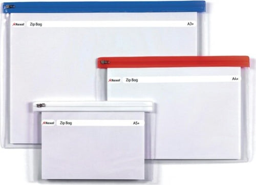 Busta a Zip Bag - 21x29 7 cm - A4 - banda colorata - Rexel Commercio Industria e Scienza/Forniture per imballaggio e spedizione/Scatole buste e tubi per spedizione/Buste per spedizione/Buste trasparenti Eurocartuccia - Pavullo, Commerciovirtuoso.it