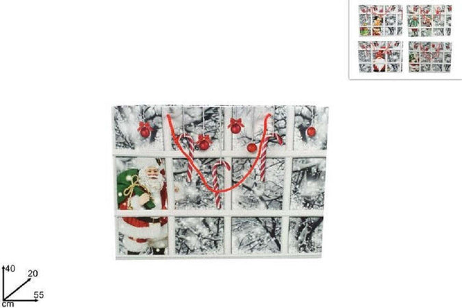 Busta Da Regalo Stampa Finestra Con Paesaggio Innevato Manici Rossi 55x40x20 Cm Casa e cucina/Decorazioni per interni/Addobbi e decorazioni per ricorrenze/Decorazioni natalizie/Porta biglietti di auguri Trade Shop italia - Napoli, Commerciovirtuoso.it