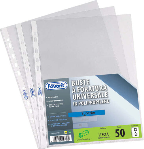 Busta-forata-22x30-liscia-pesante-superior-cf.50-Favorit