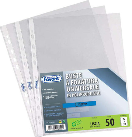 Busta-forata-22x30-liscia-pesante-superior-cf.50-Favorit