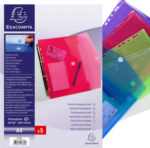 Busta forata con chiusura in velcro - PPL - 24x32 cm - colori assortiti - Exacompta [multipack] 5 pezzi Commercio Industria e Scienza/Forniture per imballaggio e spedizione/Scatole buste e tubi per spedizione/Buste per spedizione/Buste trasparenti Eurocartuccia - Pavullo, Commerciovirtuoso.it