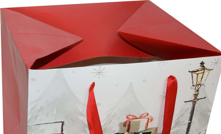 Busta per pacco regalo con decorazioni natalizie e manici in nylon h 34 cm Casa e cucina/Decorazioni per interni/Addobbi e decorazioni per ricorrenze/Decorazioni natalizie/Oggettistica MagiediNatale.it - Altamura, Commerciovirtuoso.it