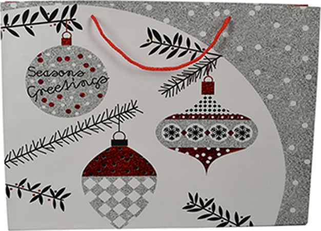 Busta per pacco regalo con decorazioni natalizie e manici in nylon h 40 cm Casa e cucina/Decorazioni per interni/Addobbi e decorazioni per ricorrenze/Decorazioni natalizie/Oggettistica MagiediNatale.it - Altamura, Commerciovirtuoso.it