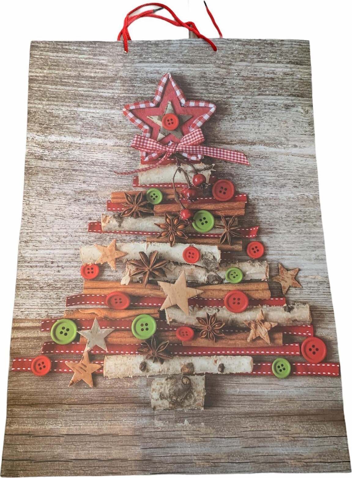 Busta per pacco regalo natalizio con disegno albero di natale 70 x