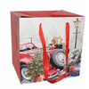 Busta per pacco regalo con decorazioni natalizie e manici in nylon h 34 cm