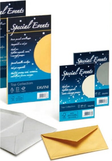 Busta Special Events metal - sabbia - 110 x 220mm - 120gr - Favini - conf. 10 buste Cancelleria e prodotti per ufficio/Carta blocchi e quaderni/Carta/Carta da lettere Eurocartuccia - Pavullo, Commerciovirtuoso.it