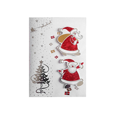 Biglietto di Auguri con decorazione natalizia con busta compresa confezione da 4 pezzi 8,5 x 13,5 cm