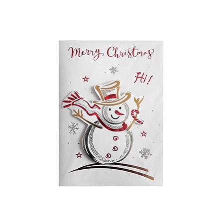 Biglietto di Auguri con decorazione natalizia con busta compresa confezione da 4 pezzi 8,5 x 13,5 cm