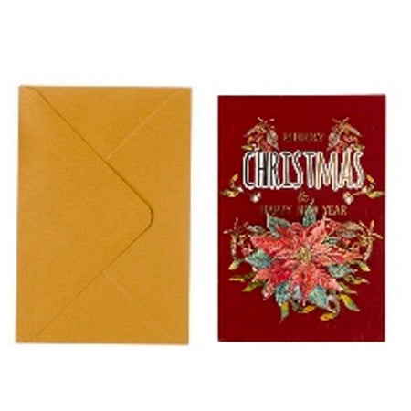 Busta con bigliettino per auguri natalizi in carta laminata
