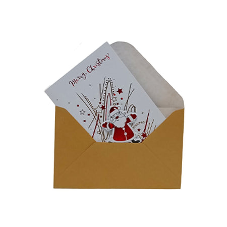 Biglietto di Auguri con decorazione natalizia con busta compresa confezione da 4 pezzi 8,5 x 13,5 cm