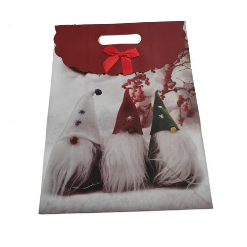 Busta sacchetto design 3 gnomi per decorazioni e regali natalizi