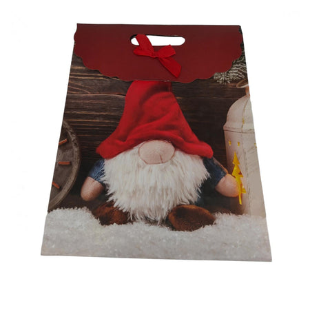 Busta sacchetto design gnomo natale per decorazioni e regali natalizi