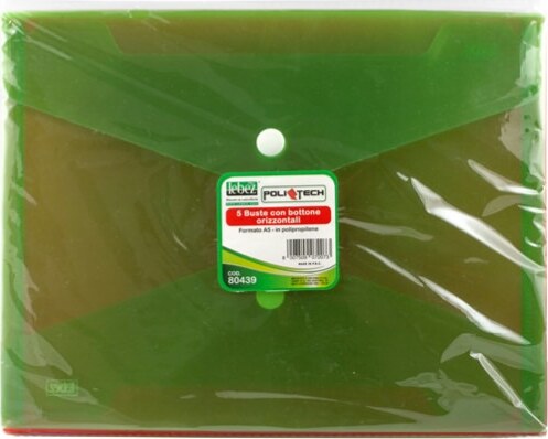 Buste con bottone - PPL - 24x18 5 cm - mix 3 colori fluo - Lebez - conf. 5 pezzi Cancelleria e prodotti per ufficio/Archivio ufficio e accessori per scrivania/Archivio ufficio/Cartelle/Cartelle portadocumenti Eurocartuccia - Pavullo, Commerciovirtuoso.it