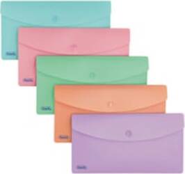 Buste con bottone - PPL - 9 9 x 21 cm - colori assortiti Pstel - Favorit - conf. 5 pezzi Cancelleria e prodotti per ufficio/Archivio ufficio e accessori per scrivania/Archivio ufficio/Cartelle/Cartelle portadocumenti Eurocartuccia - Pavullo, Commerciovirtuoso.it