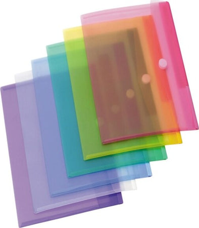 Buste con bottone in velcro - PP - A4 - colori assortiti - Tarifold - set 12 pezzi Commercio Industria e Scienza/Forniture per imballaggio e spedizione/Scatole buste e tubi per spedizione/Buste per spedizione/Buste trasparenti Eurocartuccia - Pavullo, Commerciovirtuoso.it