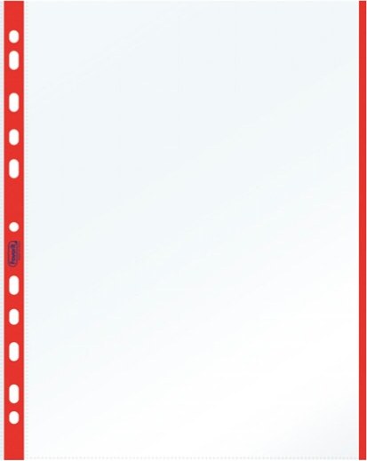 Buste forate con banda colorata - Linear - buccia - 21 x 29 7 cm - rosso - Favorit - conf. 10 pezzi Cancelleria e prodotti per ufficio/Archivio ufficio e accessori per scrivania/Raccoglitori e accessori per raccoglitori/Buste a perforazione universale Eurocartuccia - Pavullo, Commerciovirtuoso.it