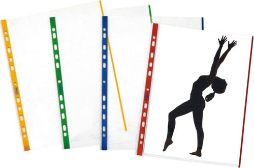 Buste forate con banda colorata - Linear - buccia - 21 x 29 7 cm - verde - Favorit - conf. 10 pezzi Cancelleria e prodotti per ufficio/Archivio ufficio e accessori per scrivania/Raccoglitori e accessori per raccoglitori/Buste a perforazione universale Eurocartuccia - Pavullo, Commerciovirtuoso.it