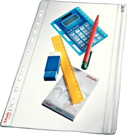 Buste forate con zip - PVC - 19x30 cm - Esselte - conf. 5 pezzi Commercio Industria e Scienza/Forniture per imballaggio e spedizione/Scatole buste e tubi per spedizione/Buste per spedizione/Buste trasparenti Eurocartuccia - Pavullo, Commerciovirtuoso.it