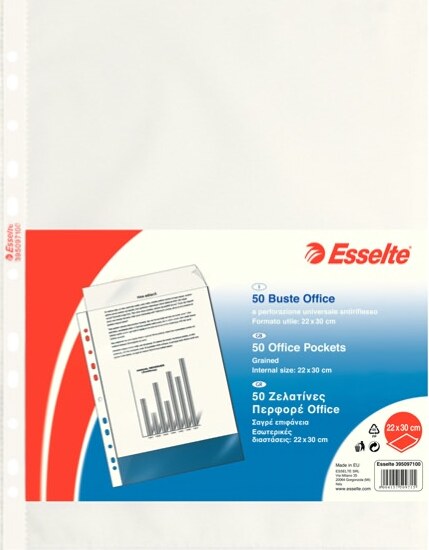 Buste forate CopySafe - Office - buccia - 22x30 cm - trasparente - Esselte - conf. 50 pezzi Cancelleria e prodotti per ufficio/Archivio ufficio e accessori per scrivania/Raccoglitori e accessori per raccoglitori/Buste a perforazione universale Eurocartuccia - Pavullo, Commerciovirtuoso.it