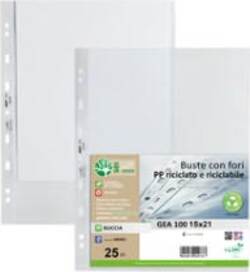 Buste forate Gea 100 - PP riciclato - buccia medium - 15 x 21 cm - Sei rota - conf. 25 pezzi Cancelleria e prodotti per ufficio/Archivio ufficio e accessori per scrivania/Raccoglitori e accessori per raccoglitori/Buste a perforazione universale Eurocartuccia - Pavullo, Commerciovirtuoso.it