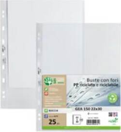 Buste forate Gea 150 - PP riciclato - buccia pesante - 22 x 30 cm - Sei rota - conf. 25 pezzi Cancelleria e prodotti per ufficio/Archivio ufficio e accessori per scrivania/Raccoglitori e accessori per raccoglitori/Buste a perforazione universale Eurocartuccia - Pavullo, Commerciovirtuoso.it