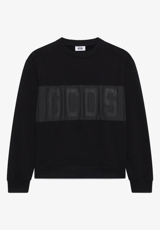 GCDS FELPA BAND LOGO NYLON CREWNECK da uomo