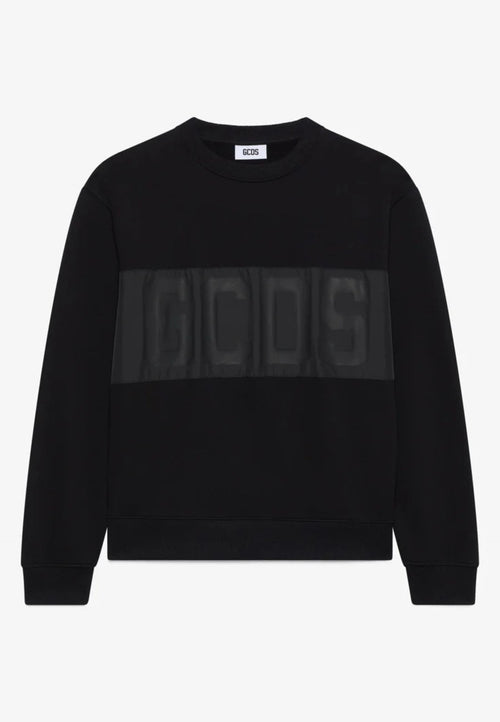 GCDS FELPA BAND LOGO NYLON CREWNECK da uomo