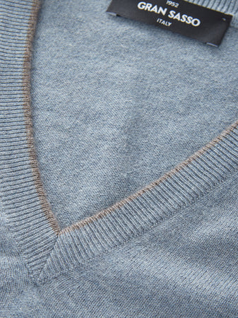 Gran Sasso Maglione Cashmere Scollo a V da uomo