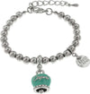 BySimon-----Bracciale-in-Metallo-con-campanella-pendente-verde-marino-con-scritta-Capri