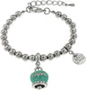 BySimon-----Bracciale-in-Metallo-con-campanella-pendente-verde-marino-con-scritta-Capri