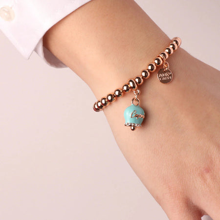 BySimon------Bracciale-in-Metallo-con-campanella-portafortuna-turchese-con-scritta-Capri