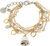 BySimon-----Bracciale-in-Metallo-con-ciondoli-a-forma-di-cuore-e-campanella-smaltata-bianca