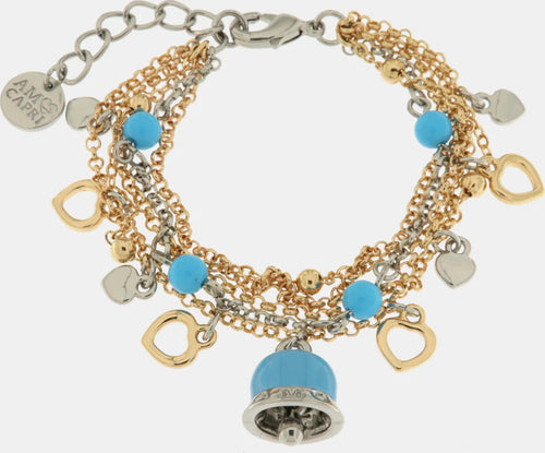 BySimon-----Bracciale-in-Metallo-con-ciondoli-a-forma-di-cuore-e-campanella-smaltata-turchese