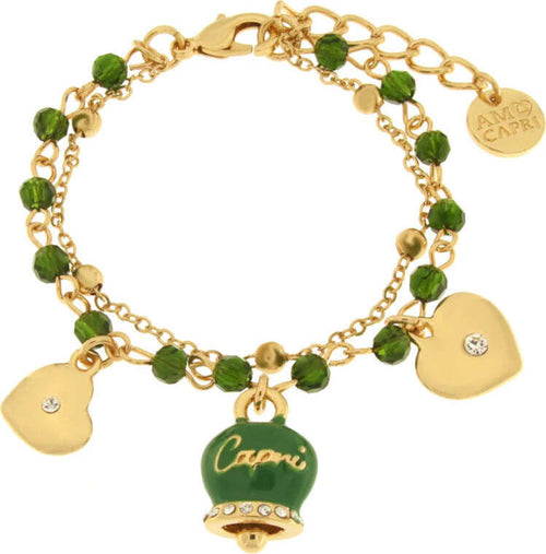 BySimon-----Bracciale-in-Metallo-multifilo-con-campanella-e-pietre-verdi