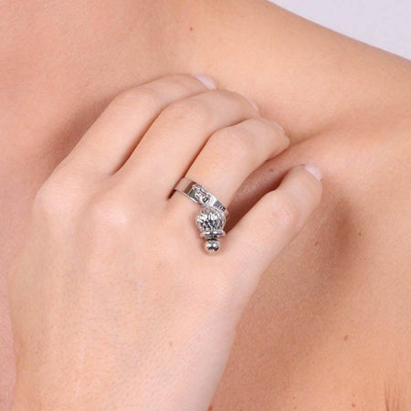 BYSIMON---Anello-in-Metallo-con-campanella-portafortuna-pendente,-motivo-ad-intreccio