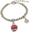 BYSIMON----Bracciale-in-Metallo-con-campanella-fucsia,-con-scritta-Capri-e-cristalli-bianchi