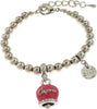 BYSIMON----Bracciale-in-Metallo-con-campanella-fucsia,-con-scritta-Capri-e-cristalli-bianchi