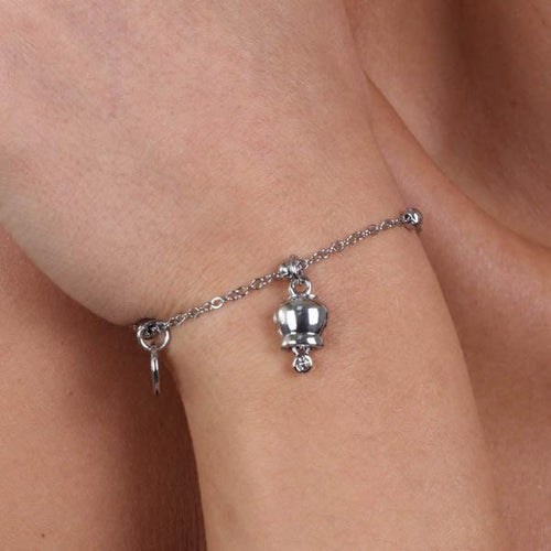 BYSIMON---Bracciale-in-Metallo-con-campanella-portafortuna-pendente,-impreziosita-da-punto-luce