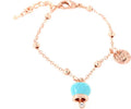 BYSIMON----Bracciale-in-Metallo-con-campanella-portafortuna-pendente,-impreziosita-da-smalto-turchese-e-punto-luce