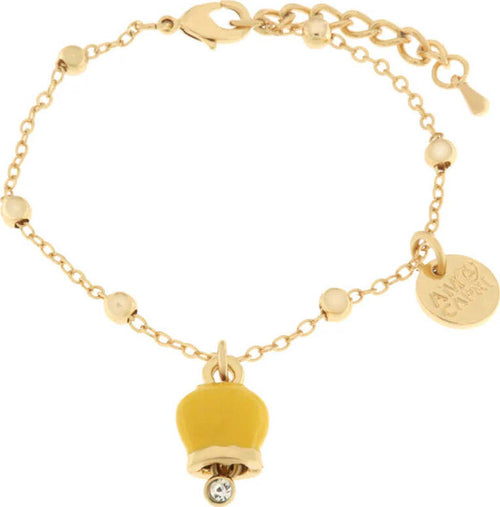 BySimon---Bracciale-in-Metallo-con-campanella-portafortuna-,-smalto-senape-e-punto-luce
