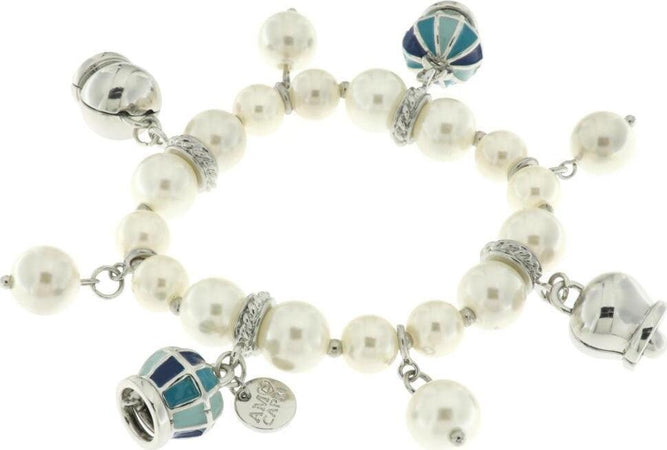 BYSIMON----Bracciale-in-Metallo-con-perle-e-campane-blu