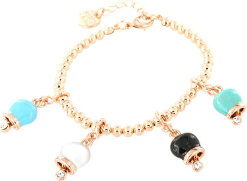 BYSIMON----Bracciale-in-Metallo-maglia-sfere-con-quattro-campanelle-pendenti-colorate-e-cristalli