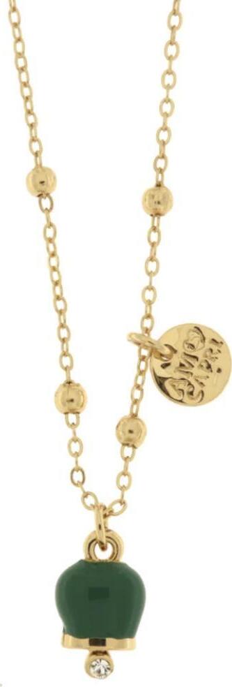 BYSIMON---Collana-in-Metallo-con-campanella-in-smalto-verde