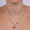 BYSIMON----Collana-in-Metallo-con-campanella-portafortuna-pendente-impreziosita-da-cristalli-bianchi-e-scirtta-Capri-a-rilievo
