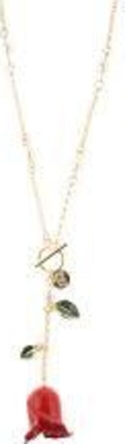 BYSIMON---Collana-in-Metallo-con-chiusura-a-T-con-tosa-rossa