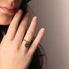 BYSIMON-Anello-Donna-in-Metallo-con-campanella-portafortuna-verde-con-quadrifoglio