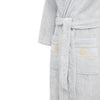 Accappatoio Roberto Cavalli Gold New con cappuccio, in spugna 100% cotone, colore grigio, taglia L/XL, morbido ed elegante, Made in Italy.